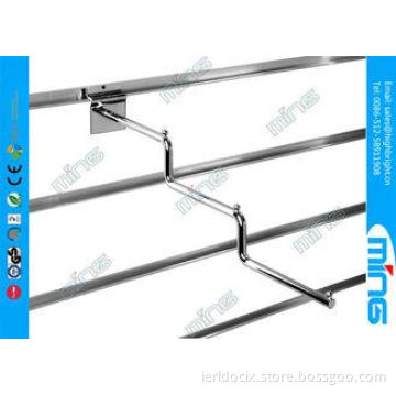 Chrome Plating Slatwall Modern Retail Shelves with 5 Hooks